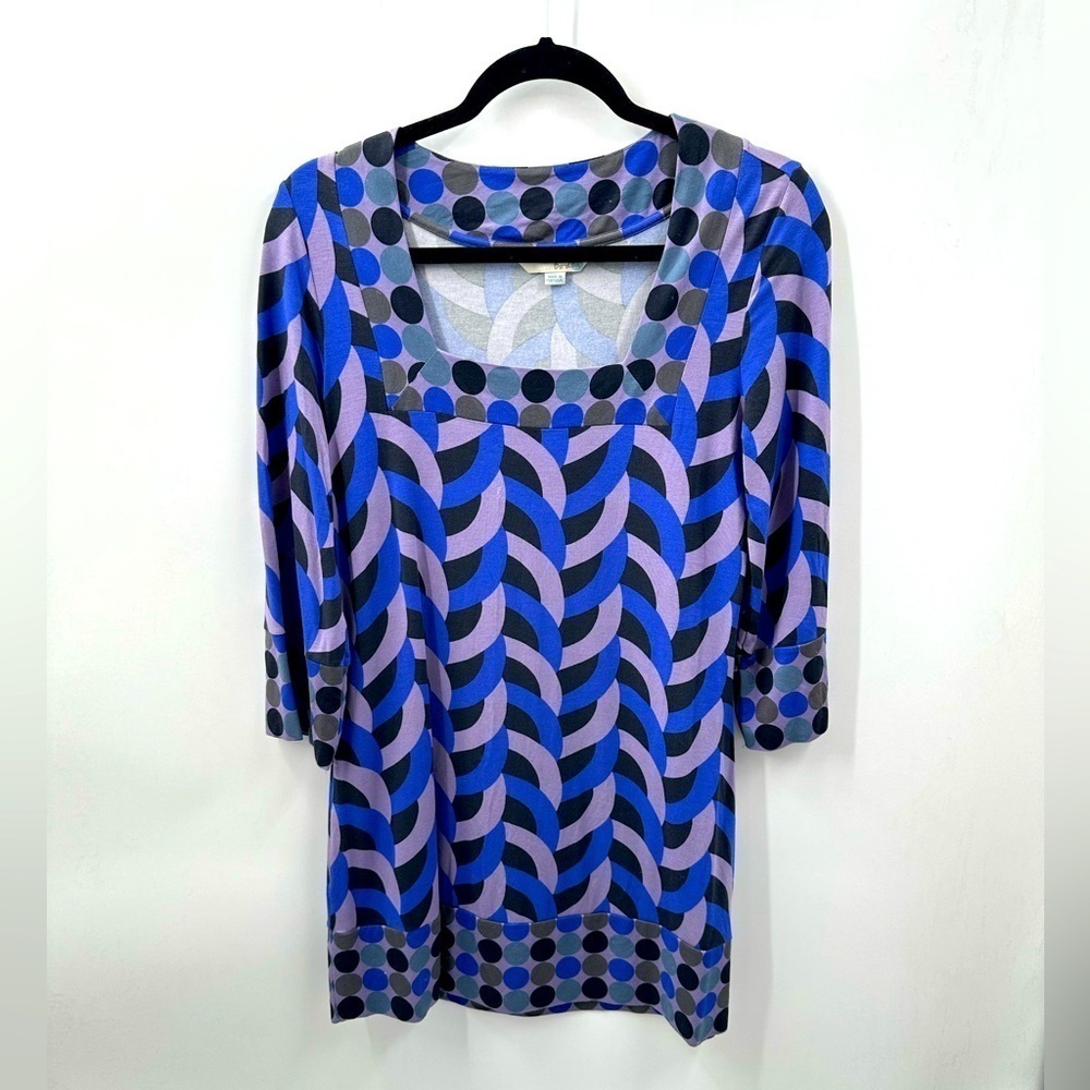 BODEN Blue-grey retro stretch casual contemporary mini comfortable woman dress 6